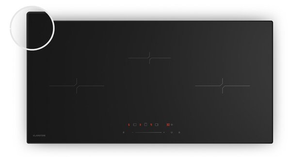 Klarstein Velaire uska indukcijska ploča za kuhanje, elegantna, minimalistička, snažna, 3 zone za kuhanje, 5500 W, 80 cm