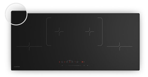 Klarstein Velaire Usko indukcijsko kuhalo | Elegantno, minimalističko, snažno | 4 zone kuhanja | 7000 W | 90 cm
