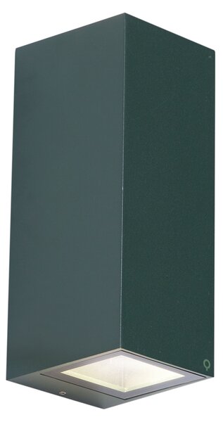 Moderna zidna svjetiljka tamnozelena 2 svjetla GU10 70mm IP54 - Baleno