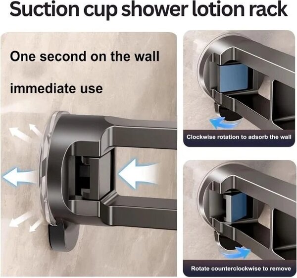 Lotionshelf™ Zidna Polica Za Losion S Vakuumskim Držačem