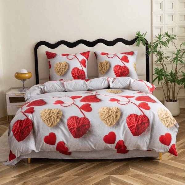Posteljina od mikrovlakana VELHEART crveno Dimenzije posteljine: 2 kom 70 x 80 cm | 160 x 200 cm