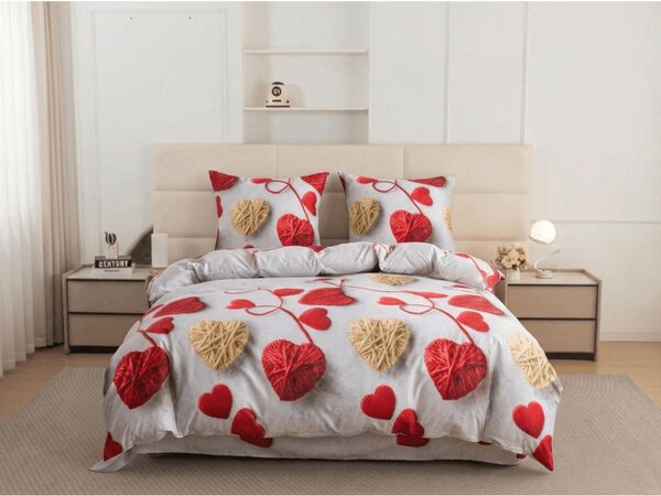 Posteljina od mikrovlakana VELHEART crveno Dimenzije posteljine: 2 kom 70 x 80 cm | 160 x 200 cm