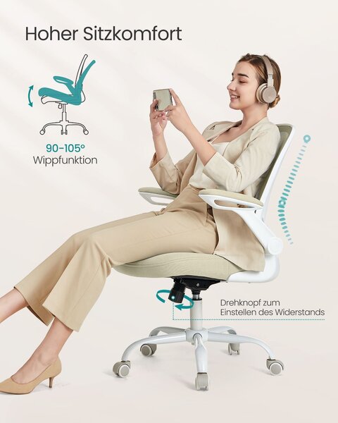 Ergonomska uredska stolica, boja zobene bež
