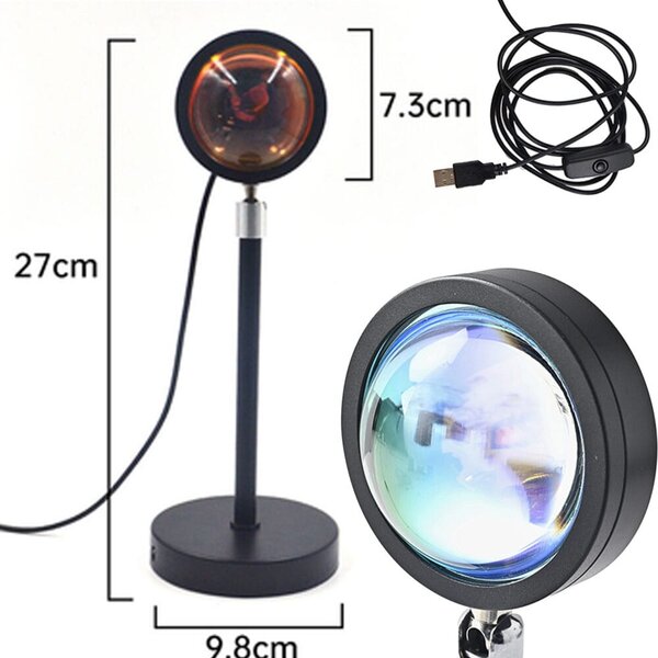 7W LED RGB tablica solarna svjetiljka i 27 cm USB projektor