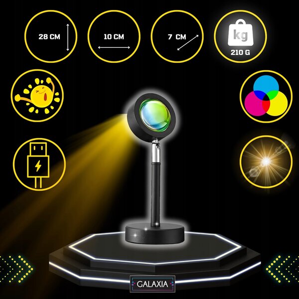 7W LED RGB tablica solarna svjetiljka i 27 cm USB projektor