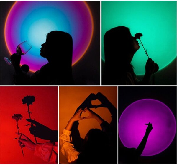 7W LED RGB tablica solarna svjetiljka i 27 cm USB projektor