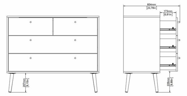 Antracitno siva niska komoda 99x82 cm Bodo – Tvilum
