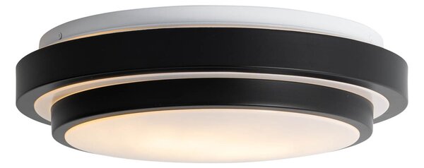 Moderna stropna svjetiljka crna s bijelom 35 cm 2-svjetla IP44 - Walden