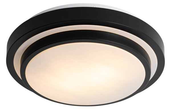 Moderna stropna svjetiljka crna s bijelom 35 cm 2-svjetla IP44 - Walden