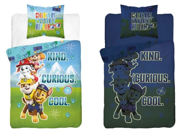 Pamučna posteljina koja svijetli u mraku - PAW PATROL 2 dijela: 1 kom 140x200 + 1 kom 70x80