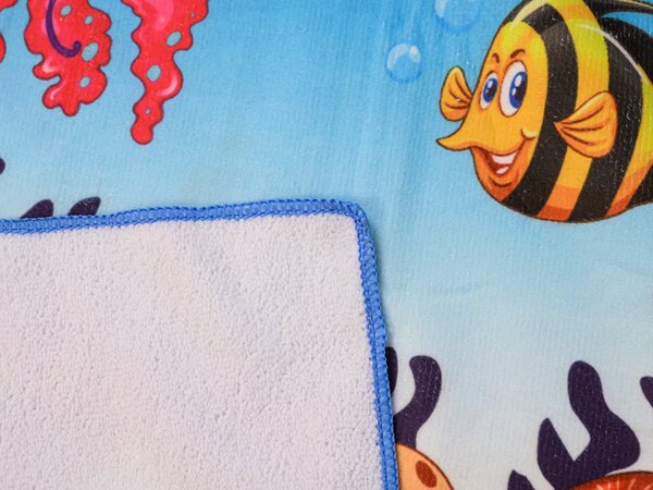 Dječji pončo KORNJAČA I RIBICE plavi 60 x 90 cm Dimenzije: 60 x 90 cm