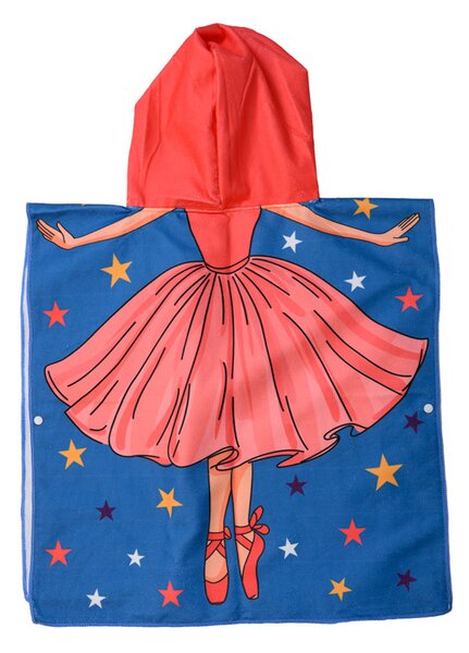 Dječji pončo BALERINA plavi 60 x 90 cm Dimenzije: 60 x 90 cm