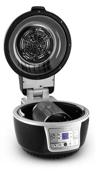 Klarstein VitAir Turbo, 1400 W, 10 L, friteza na vrući zrak, roštiljanje, pečenje, sivo-crna