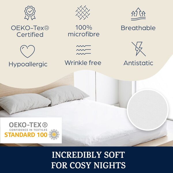 Sleepwise Soft Wonder-Edition, elastična plahta za krevet, 180 – 200 x 200 cm, mikrofibra