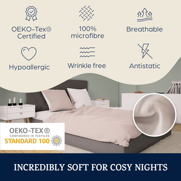 Sleepwise Soft Wonder-Edition, posteljina, 155 x 200 cm, taupe / bijela