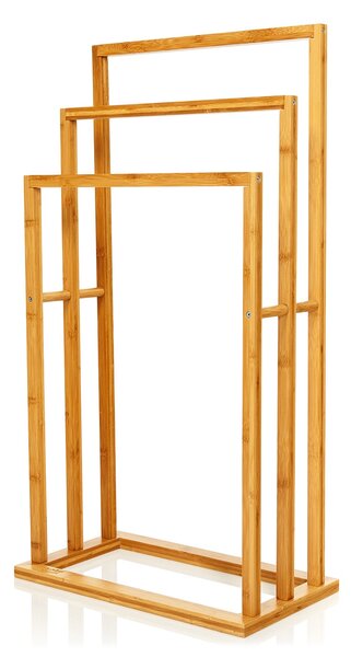 Blumfeldt Držač za ručnike, 3 držača za ručnike, 42 × 80 × 24 cm, izgled na više nivoa, bambus