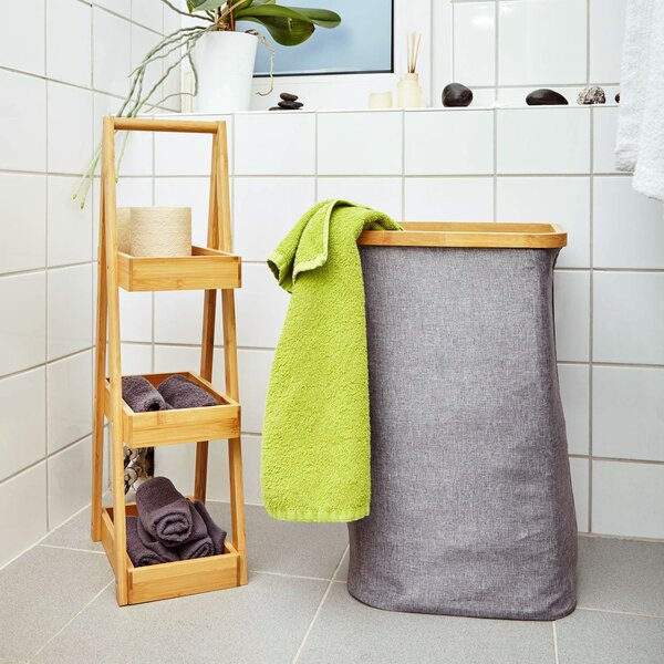 Blumfeldt Premium, regal za tuš, 25 x 66 x 18 cm, vodootporan, bambus