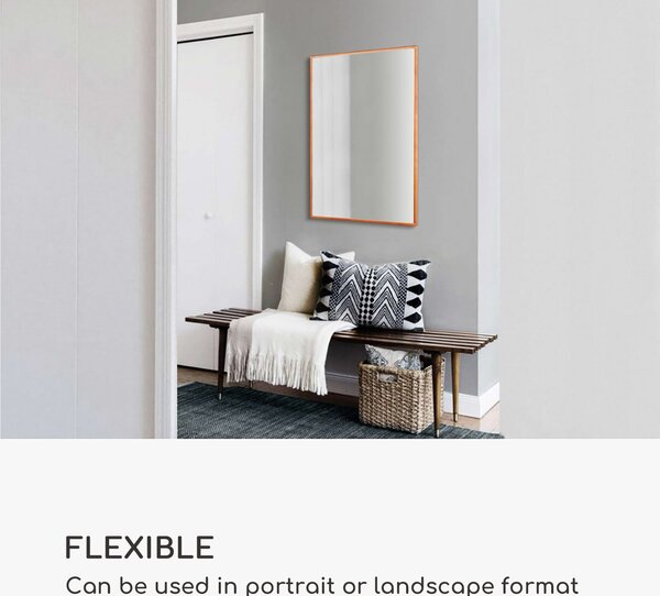 Casa Chic Croxley Zidno ogledalo u metalnom okviru pravokutno 90 x 60 cm