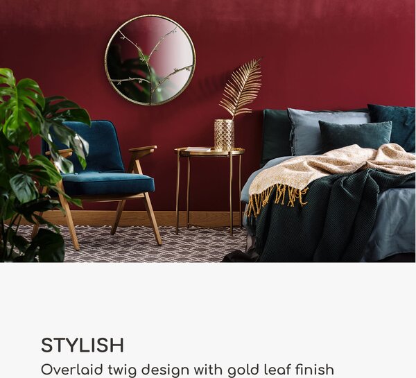 Casa Chic Berkeley Zidno ogledalo s okruglim metalnim okvirom Ø 80 cm Dizajn grana