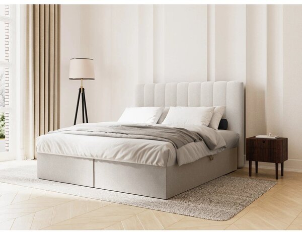 Bež boxspring krevet s prostorom za pohranu 180x200 cm Gina – Milo Casa