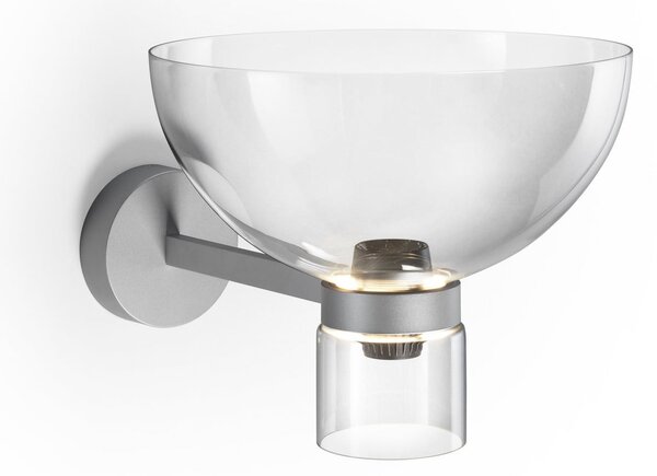 FLOS Flos Nocturne Bowl LED zidna svjetiljka, srebrna, staklena, prigušiva, prigušiva, Metalik, Područje hodnika, Aluminij