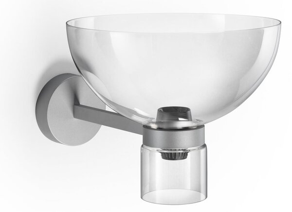 FLOS Flos Nocturne Bowl LED zidna svjetiljka, srebrna, staklena, prigušiva, prigušiva, Metalik, Područje hodnika, Aluminij