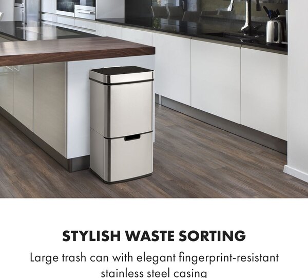 Klarstein Touchless, kanta za smeće, senzor, 72 l, 4 spremnika, ABS/PP/nehrđajući čelik