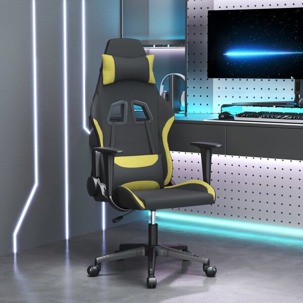 VidaXL Igraća stolica od tkanine crna i svjetlozelena