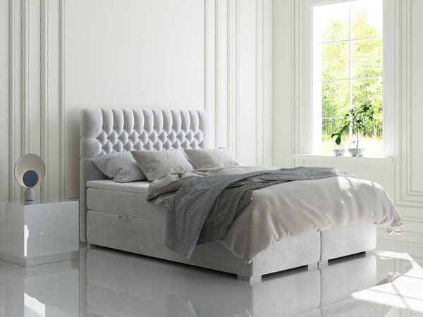 Bračni krevet Boxspring 140 cm Daliny (svijetlo siva) (s prostorom za odlaganje)