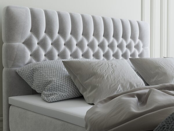 Bračni krevet Boxspring 140 cm Daliny (svijetlo siva) (s prostorom za odlaganje)