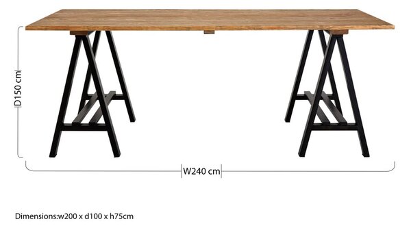 Blagovaonski stol od masivnog bora 100x200 cm Hampstead – Premier Housewares