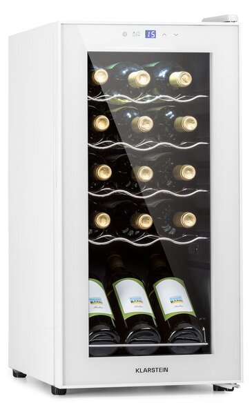 Klarstein Shiraz 15 Slim Uno, hladnjak za vino, 44 L, touch screen, 135 W, 5 – 18 °C, crna