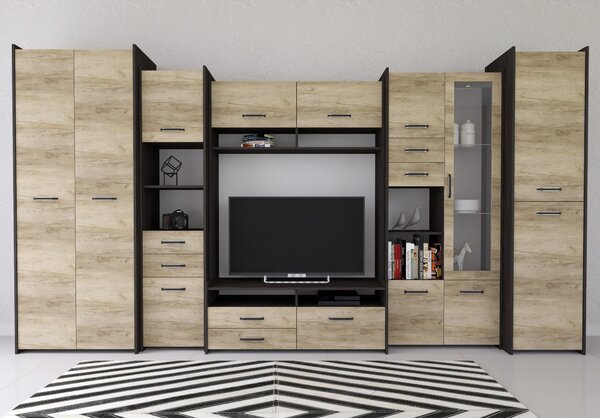Set za dnevni boravak Moledo (sivi hrast + hrast canterbury)