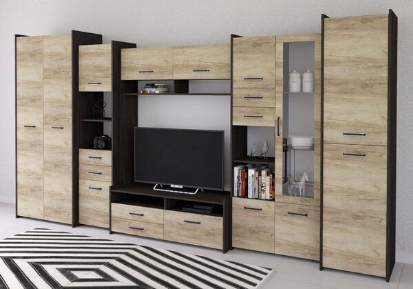 Set za dnevni boravak Moledo (sivi hrast + hrast canterbury)