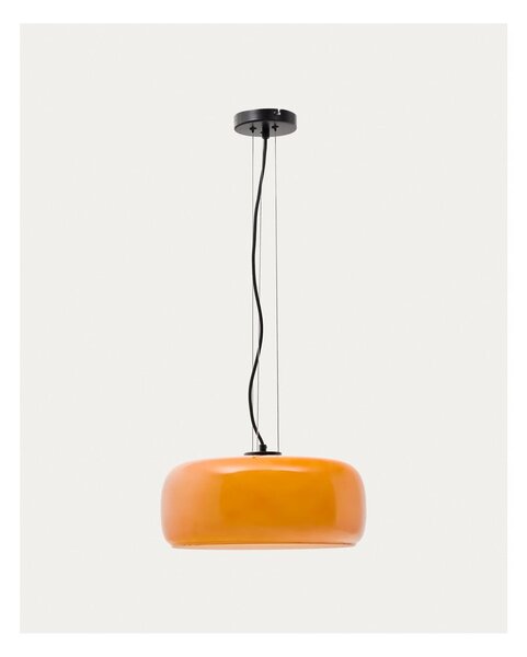 Narančasta LED viseća svjetiljka sa staklenim sjenilom ø 38 cm Reig – Kave Home