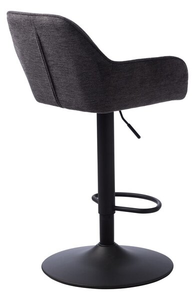 Tamno siva podstavljena barska stolica podesive visine/s naslonima za ruke (visine sjedala 65 cm) Nolan – Unique Furniture