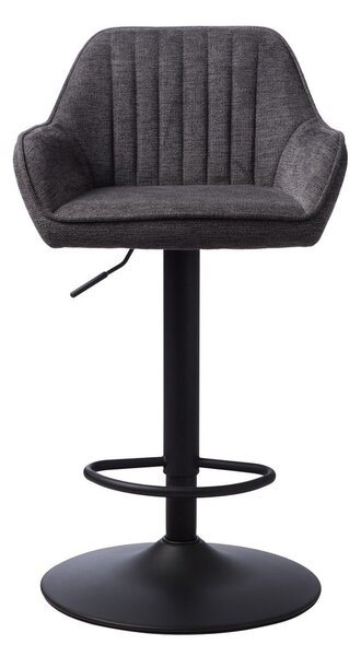 Tamno siva podstavljena barska stolica podesive visine/s naslonima za ruke (visine sjedala 65 cm) Nolan – Unique Furniture