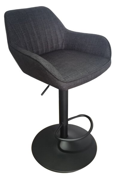 Tamno siva podstavljena barska stolica podesive visine/s naslonima za ruke (visine sjedala 65 cm) Nolan – Unique Furniture