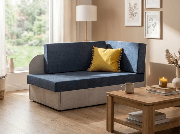Mala rasklopiva sofa ROSA, plava/siva
