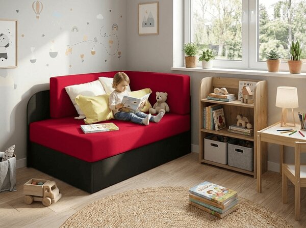 Mala raztegljiva sofa ROSA, crvena/crna
