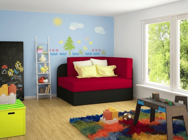 Mala raztegljiva sofa ROSA, crvena/crna