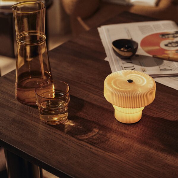Stolne Lampa ferm LIVING, Ripple, prigušiv, Bež, Dnevna soba, Staklo