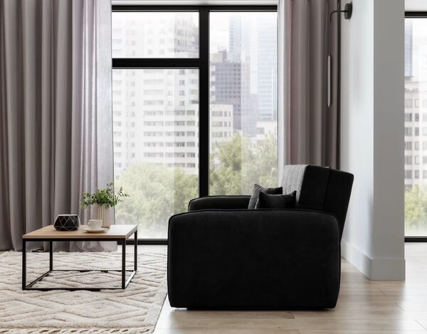Rasklopiva dvosjedna sofa LAINE, crna