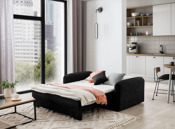 Rasklopiva dvosjedna sofa LAINE, crna