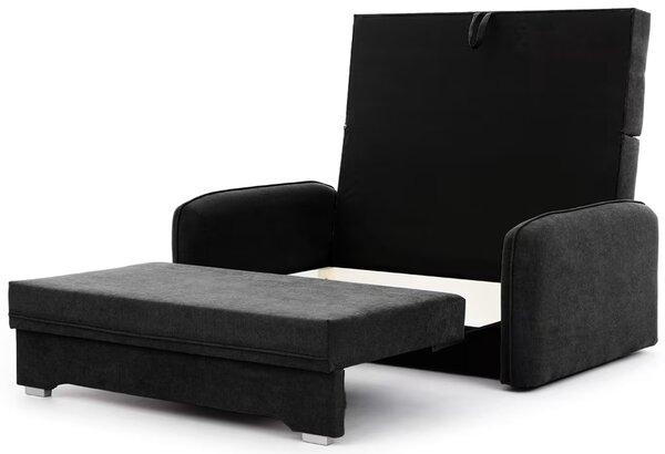 Rasklopiva dvosjedna sofa LAINE, crna