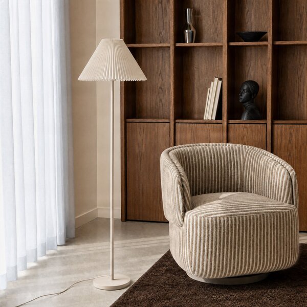 Podne Lampa NOLA, Percy, Bež, Dnevna soba, Tkanina / tekstil, Moderan