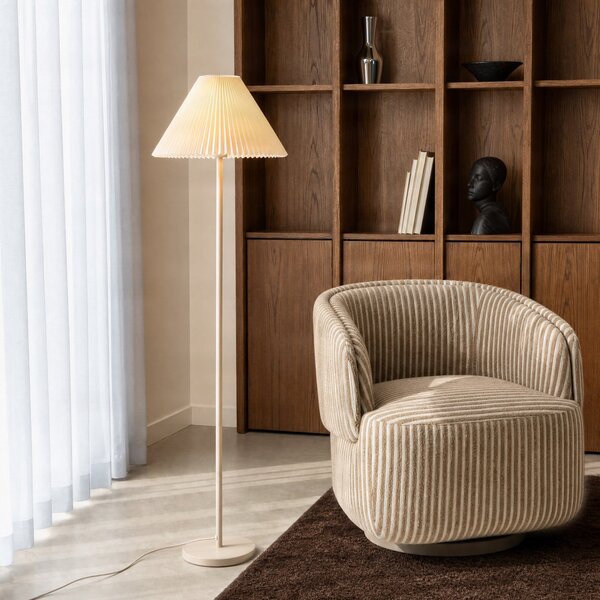 Podne Lampa NOLA, Percy, Bež, Dnevna soba, Tkanina / tekstil, Moderan