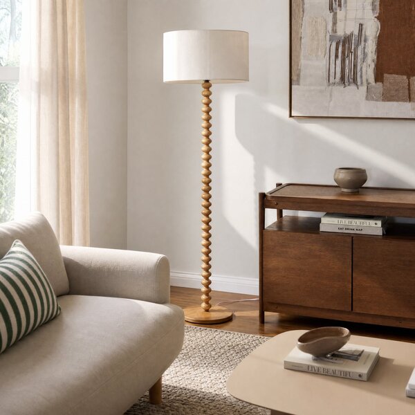 Podne Lampa Lucande, Karlie, Bijela, Drvo