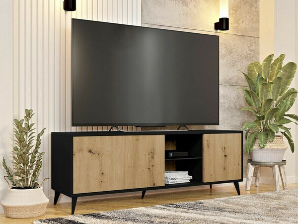 TV stol Comfivo F108Crna, Artisan hrast, 150x52x40cm