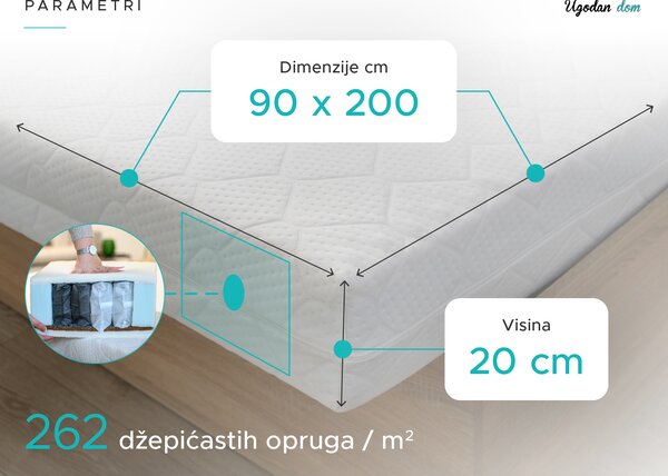 Kokos madrac COCO MAXI 20 cm 90 x 200 cm Zaštita madraca: BEZ zaštite madraca